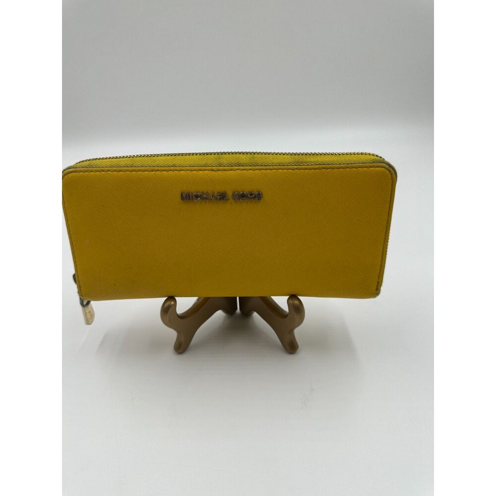 Michael Kors Wallet Passport Wallet Zip Around Multiple Slots AS IS Yellow